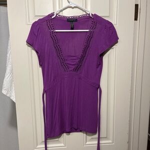 Orchid shirt with lace detail